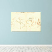 Weltkarte Kontur 2 Leinwanddruck (Insitu (Holzboden))