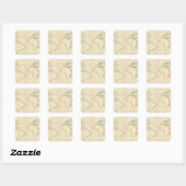 Weltkarte Kontur 2 Quadratischer Aufkleber (Blatt)