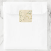 Weltkarte Kontur 2 Quadratischer Aufkleber (Tasche)