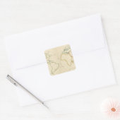 Weltkarte Kontur 2 Quadratischer Aufkleber (Umschlag)