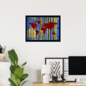 Weltkarte Kunstdekor Poster (Heimbüro)