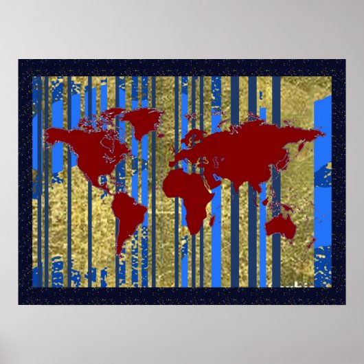 Weltkarte Kunstdekor Poster (Vorne)