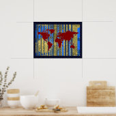 Weltkarte Kunstdekoration Poster (Küche)