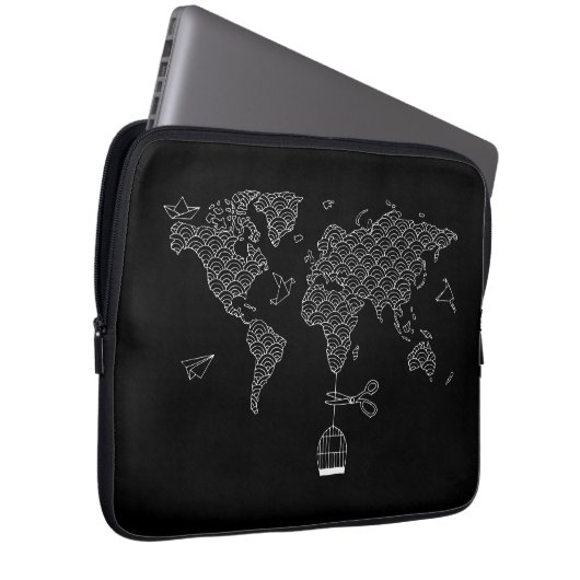 Weltkarte Laptopschutzhülle (Vorne Rechts)