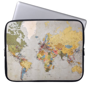 Weltkarte Laptopschutzhülle