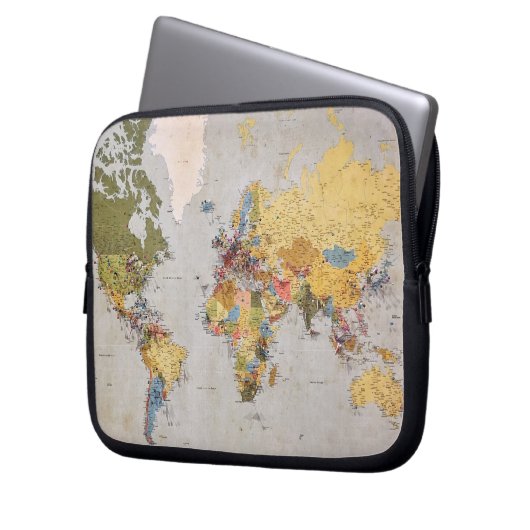 Weltkarte Laptopschutzhülle (Vorderseite Links)