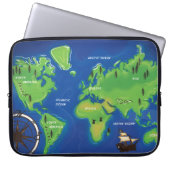 Weltkarte Laptopschutzhülle (Vorderseite)