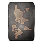 Weltkarte Leder geographisch braun Badematte (Vorderseite Vertikal)