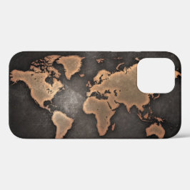 Weltkarte Leder geographisch braun Case-Mate iPhone Hülle