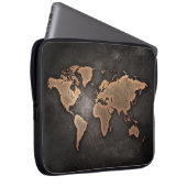 Weltkarte Leder geographisch braun Laptopschutzhülle (Vorne Rechts)