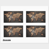 Weltkarte Leder geographisch braun Rechteckiger Aufkleber (Blatt)