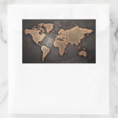 Weltkarte Leder geographisch braun Rechteckiger Aufkleber (Tasche)
