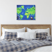 Weltkarte Leinwanddruck (Insitu (Schlafzimmer))