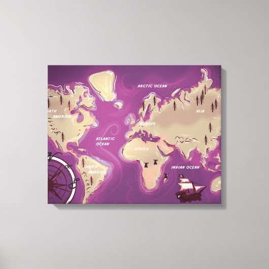 Weltkarte Leinwanddruck (Vorderseite)