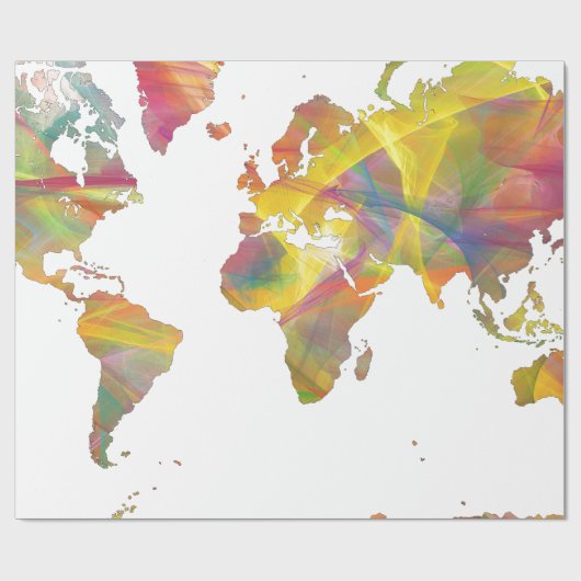 WELTKARTE LUX 2 - GESCHENKPAPIER (Flach)