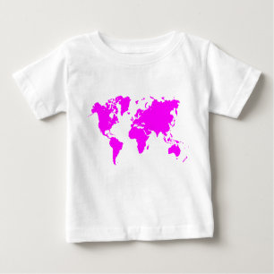 Weltkarte - Magenta Baby T-shirt