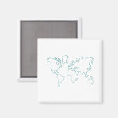 Weltkarte Magnet (Vorderseite/Rückseite)