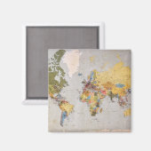 Weltkarte Magnet (Vorderseite/Rückseite)
