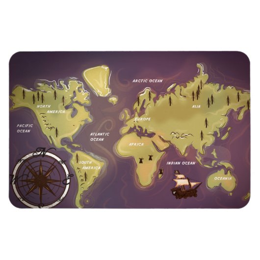 Weltkarte Magnet (Horizontal)