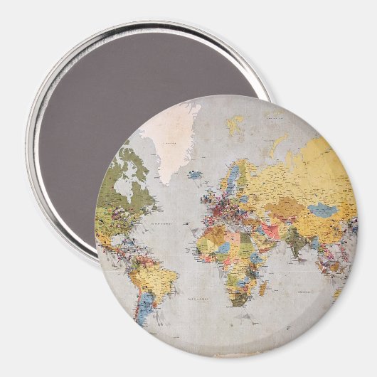 Weltkarte Magnet (Vorderseite/Rückseite)