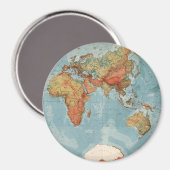 Weltkarte Magnet (Vorderseite/Rückseite)