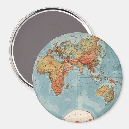 Weltkarte Magnet (Vorderseite/Rückseite)