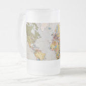 Weltkarte Mattglas Bierglas (Vorderseite Links)