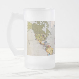 Weltkarte Mattglas Bierglas