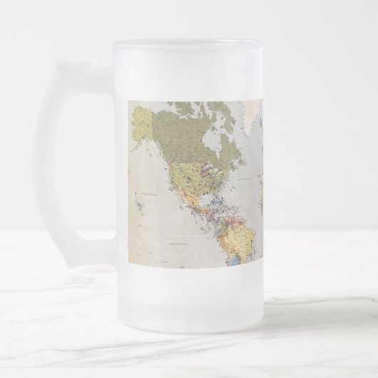 Weltkarte Mattglas Bierglas (Links)