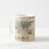 Weltkarte mit 1853 Japanern durch Suido Nakajima Kaffeetasse (Vorderseite Links)