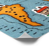 Weltkarte mit Anführungszeichen Poster (Ecke)