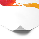 Weltkarte mit Aquarellfarbe - Original Aquarelldru Poster (Ecke)