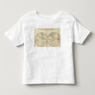 Weltkarte mit Breite und Longititude Kleinkind T-shirt