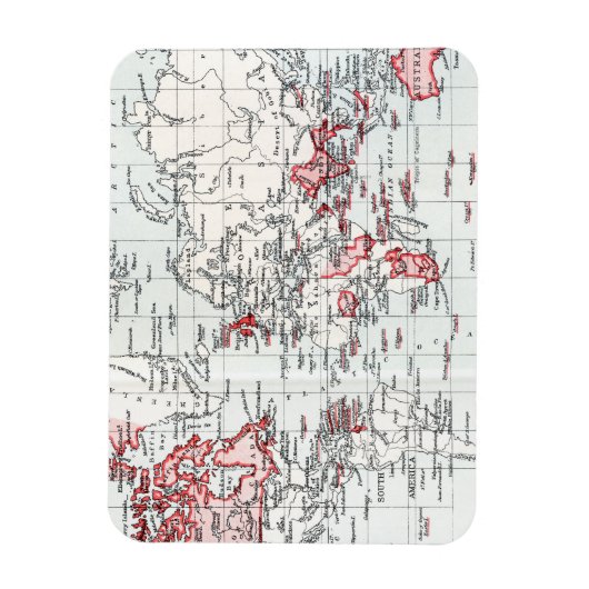 Weltkarte mit britischen Sitzungsszenarien im Jahr Magnet (Vertikal)