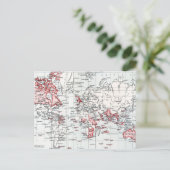 Weltkarte mit britischen Sitzungsszenarien im Jahr Postkarte (Stehend Vorderseite)