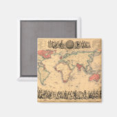 Weltkarte mit dem britischen Empire Magnet (Vorderseite/Rückseite)