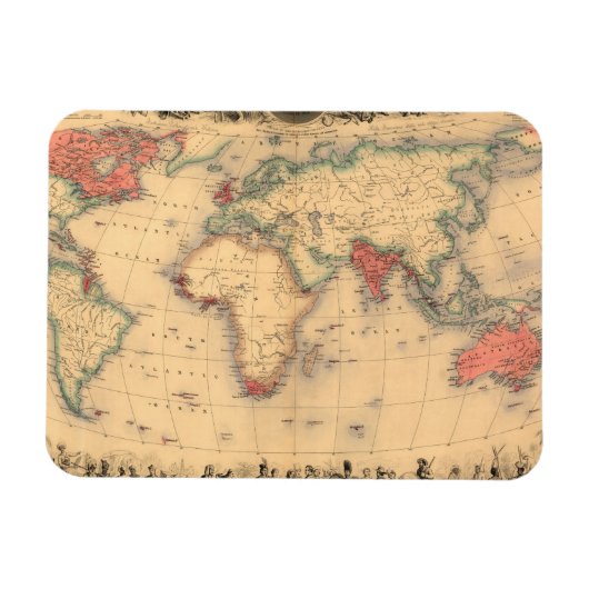 Weltkarte mit dem britischen Empire Magnet (Horizontal)