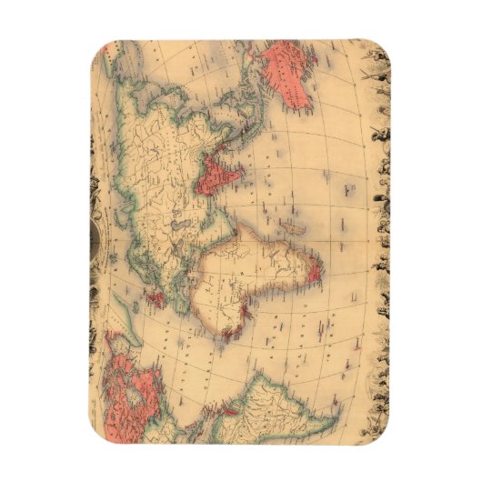 Weltkarte mit dem britischen Empire Magnet (Vertikal)