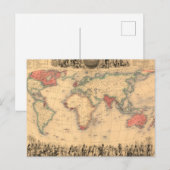 Weltkarte mit dem britischen Empire Postkarte (Vorne/Hinten)