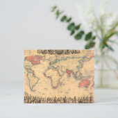 Weltkarte mit dem britischen Empire Postkarte (Stehend Vorderseite)