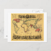 Weltkarte mit dem Britischen ReichPanoramakarte Postkarte (Vorne/Hinten)