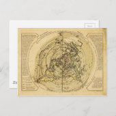 Weltkarte mit dem Nordpol (1756) Postkarte (Vorne/Hinten)