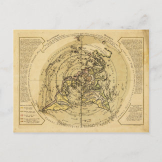 Weltkarte mit dem Nordpol (1756) Postkarte