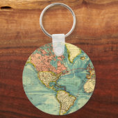 Weltkarte mit den Staaten Schlüsselanhänger (Vorderseite)