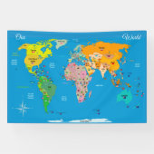 Weltkarte mit Flaggen Banner (Horizontal)