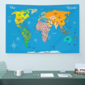 Weltkarte mit Flaggen Banner (Messe)