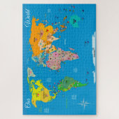 Weltkarte mit Flaggen Puzzle (Vertikal)
