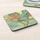 Weltkarte mit Geografie der Staaten Getränkeuntersetzer (Linke Seite)