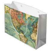 Weltkarte mit Geografie der United Staaten Maps Große Geschenktüte (Rückseite Schrägansicht)