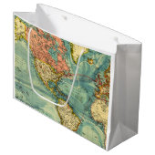 Weltkarte mit Geografie der United Staaten Maps Große Geschenktüte (Vorderseite Schrägansicht)